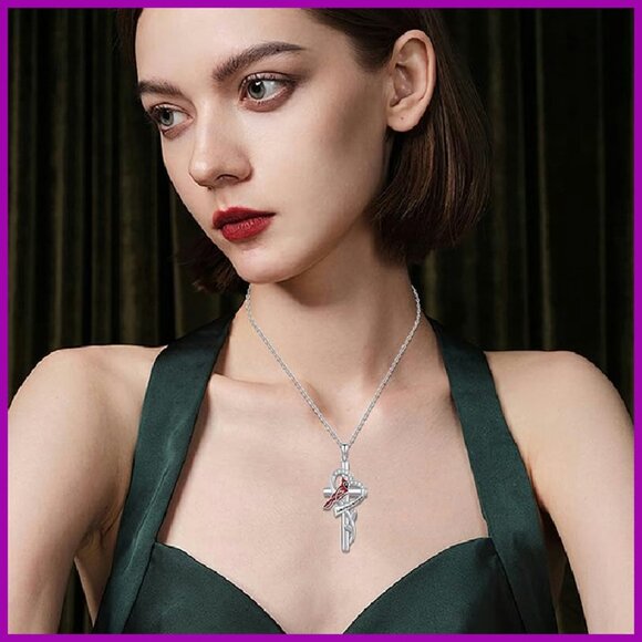 Sterling Silver Cross Pendant Necklace 18 Inch Chain Religious Gift - Picture 6 of 7